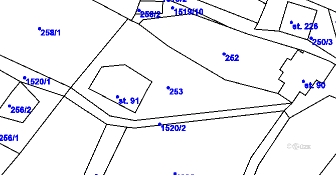 Parcela st. 253 v KÚ Horní Heřmanice v Čechách, Katastrální mapa