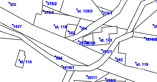 Parcela st. 293/2 v KÚ Horní Heřmanice v Čechách, Katastrální mapa