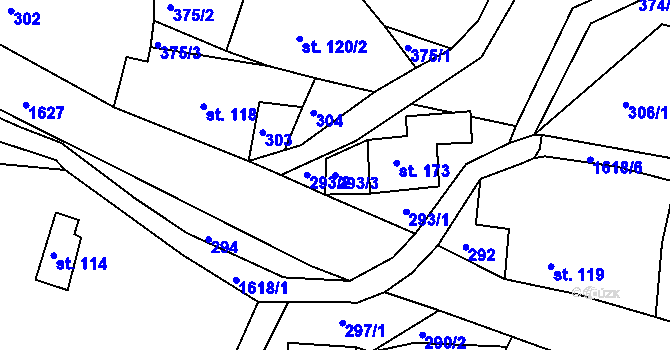 Parcela st. 293/3 v KÚ Horní Heřmanice v Čechách, Katastrální mapa