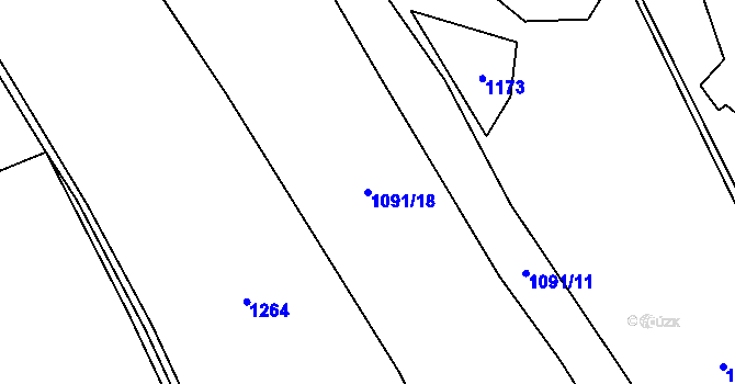 Parcela st. 1091/18 v KÚ Horní Heřmanice v Čechách, Katastrální mapa