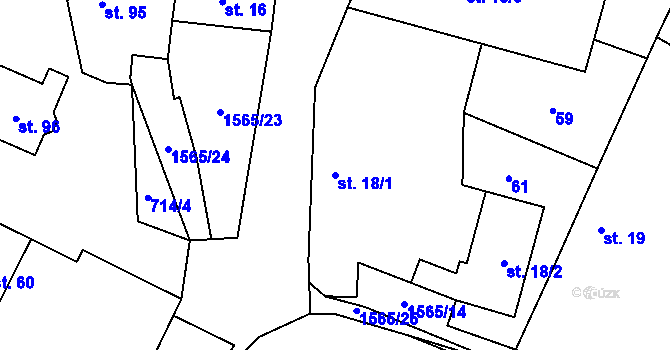 Parcela st. 18/1 v KÚ Horní Heřmanice, Katastrální mapa