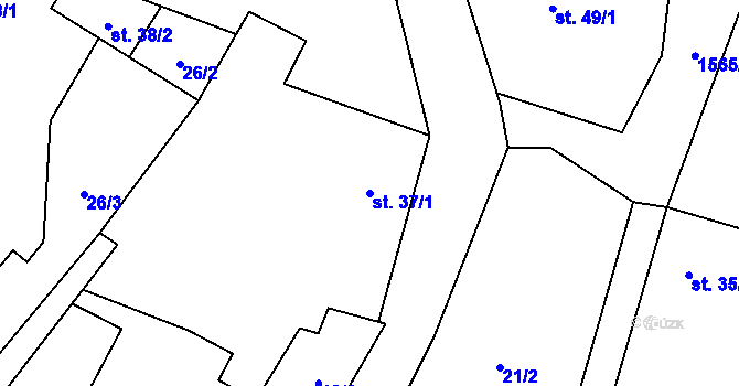Parcela st. 37/1 v KÚ Horní Heřmanice, Katastrální mapa