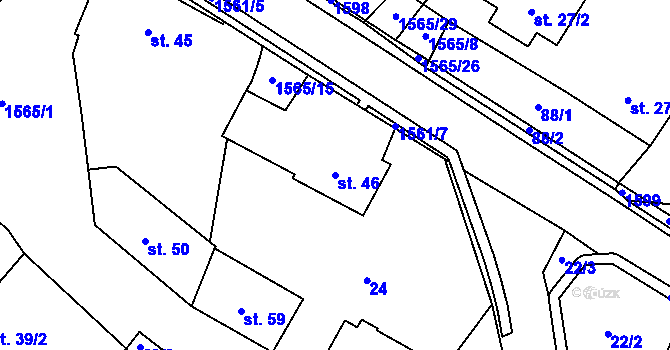 Parcela st. 46 v KÚ Horní Heřmanice, Katastrální mapa
