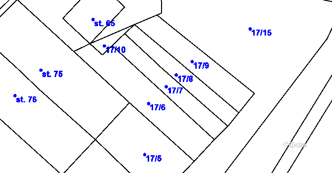 Parcela st. 17/7 v KÚ Horní Heřmanice, Katastrální mapa