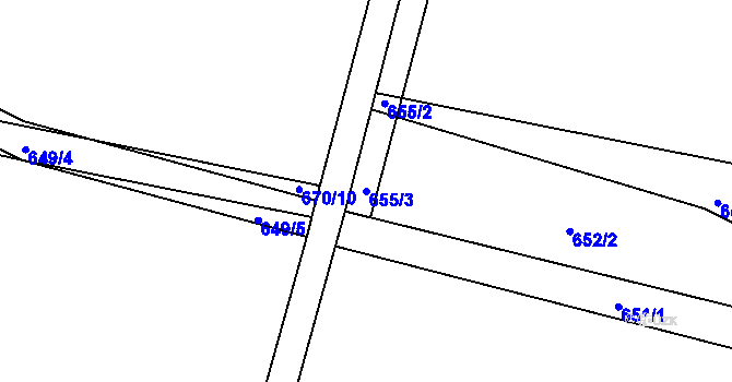 Parcela st. 655/3 v KÚ Horní Jelení, Katastrální mapa