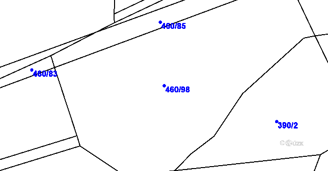Parcela st. 460/98 v KÚ Horní Jelení, Katastrální mapa