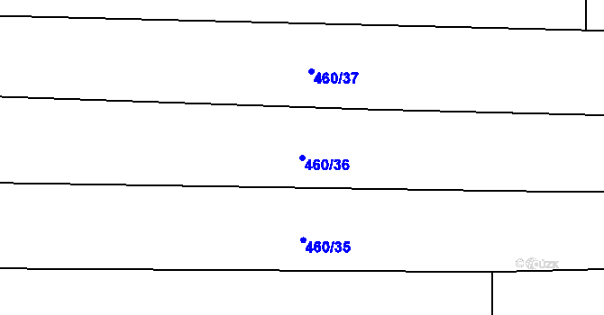 Parcela st. 460/36 v KÚ Horní Jelení, Katastrální mapa