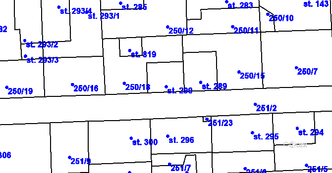 Parcela st. 290 v KÚ Horní Jelení, Katastrální mapa