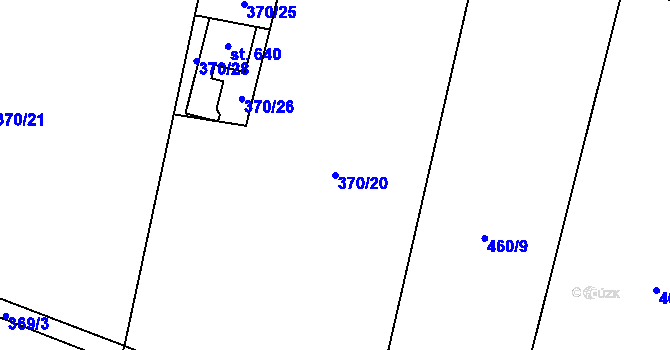 Parcela st. 370/20 v KÚ Horní Jelení, Katastrální mapa