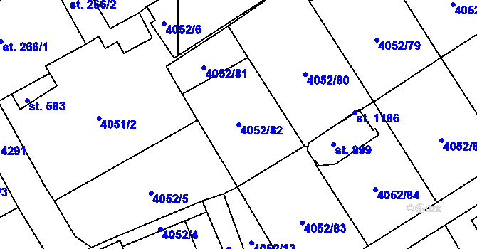 Parcela st. 4052/82 v KÚ Horní Jiřetín, Katastrální mapa