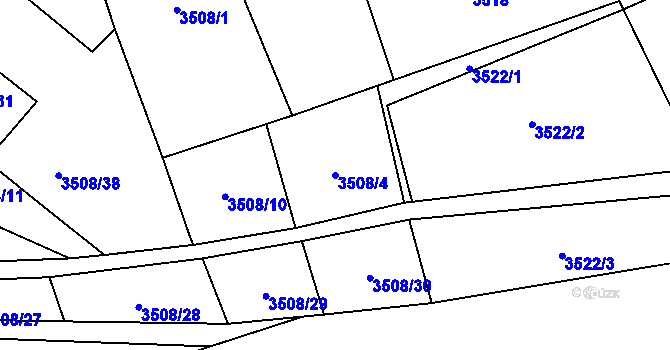Parcela st. 3508/4 v KÚ Horní Jiřetín, Katastrální mapa