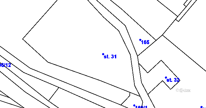 Parcela st. 31 v KÚ Horní Kalná, Katastrální mapa