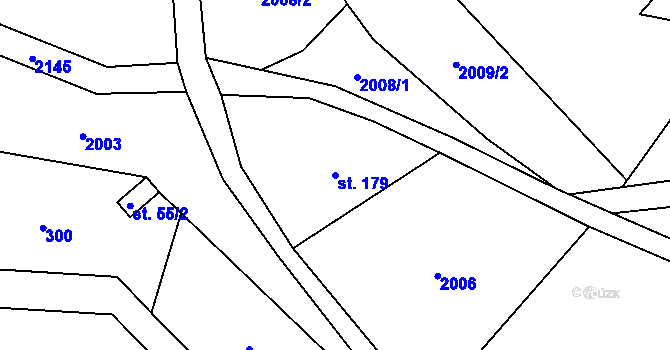 Parcela st. 179 v KÚ Horní Kalná, Katastrální mapa