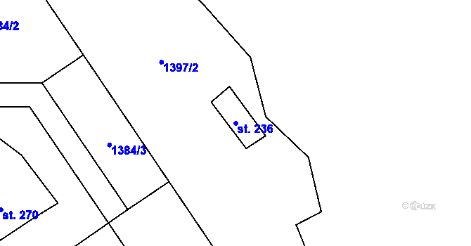 Parcela st. 236 v KÚ Horní Kalná, Katastrální mapa