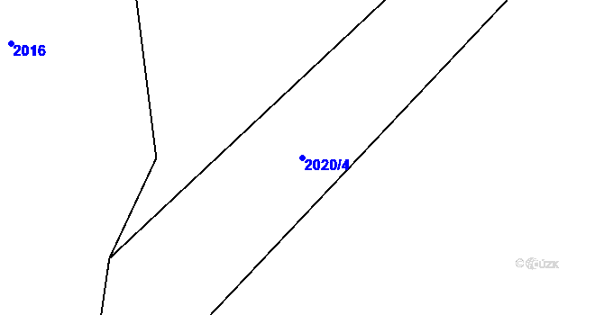 Parcela st. 2020/4 v KÚ Horní Kalná, Katastrální mapa