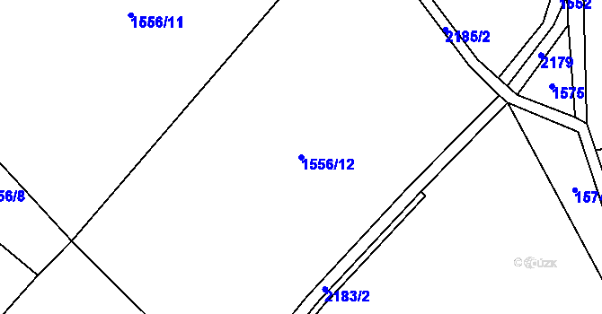 Parcela st. 1556/12 v KÚ Horní Kalná, Katastrální mapa