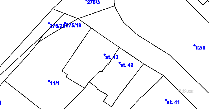 Parcela st. 43 v KÚ Dolní Kamenice u Holýšova, Katastrální mapa