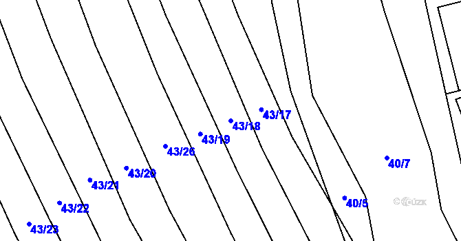 Parcela st. 43/18 v KÚ Dolní Kamenice u Holýšova, Katastrální mapa