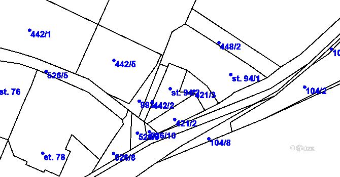 Parcela st. 94/2 v KÚ Horní Kamenice u Staňkova, Katastrální mapa