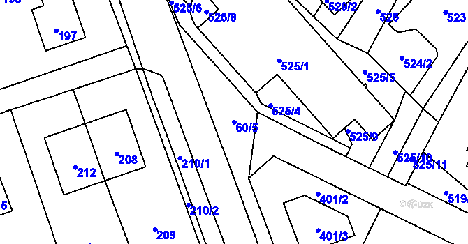 Parcela st. 60/5 v KÚ Horní Kosov, Katastrální mapa