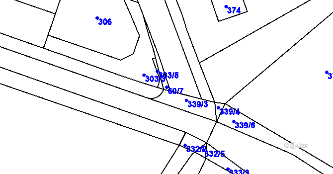 Parcela st. 60/7 v KÚ Horní Kosov, Katastrální mapa