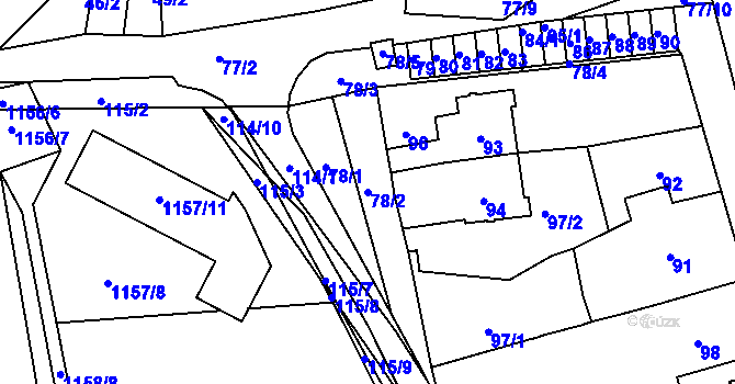 Parcela st. 78/2 v KÚ Horní Kosov, Katastrální mapa