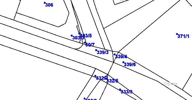 Parcela st. 339/3 v KÚ Horní Kosov, Katastrální mapa