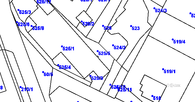 Parcela st. 525/5 v KÚ Horní Kosov, Katastrální mapa