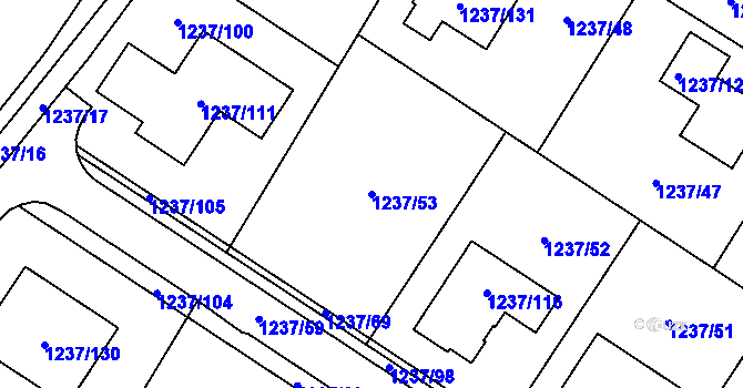 Parcela st. 1237/53 v KÚ Horní Kosov, Katastrální mapa
