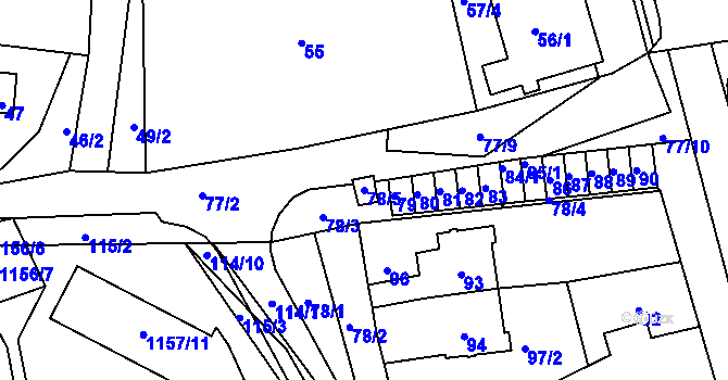 Parcela st. 78/5 v KÚ Horní Kosov, Katastrální mapa