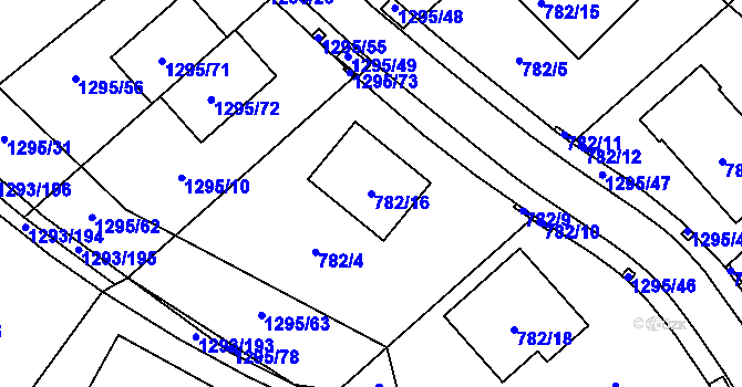 Parcela st. 782/16 v KÚ Horní Kosov, Katastrální mapa