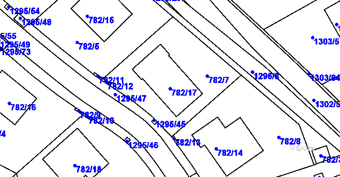 Parcela st. 782/17 v KÚ Horní Kosov, Katastrální mapa