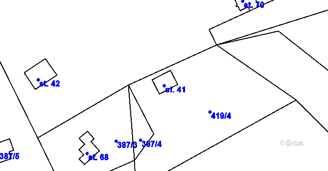 Parcela st. 41 v KÚ Hosov, Katastrální mapa