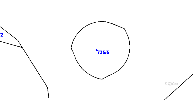 Parcela st. 735/5 v KÚ Hosov, Katastrální mapa