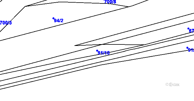 Parcela st. 91/10 v KÚ Hosov, Katastrální mapa