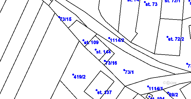 Parcela st. 144 v KÚ Horní Kounice, Katastrální mapa