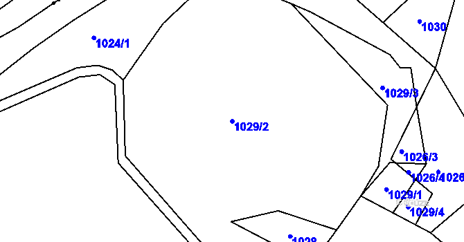 Parcela st. 1029/2 v KÚ Horní Kounice, Katastrální mapa