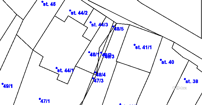 Parcela st. 48/2 v KÚ Horní Kounice, Katastrální mapa