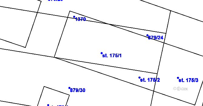 Parcela st. 175/1 v KÚ Horní Kounice, Katastrální mapa
