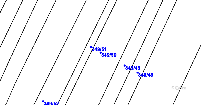Parcela st. 349/50 v KÚ Horní Kounice, Katastrální mapa