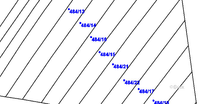 Parcela st. 484/15 v KÚ Horní Kounice, Katastrální mapa