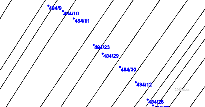 Parcela st. 484/29 v KÚ Horní Kounice, Katastrální mapa