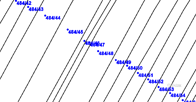 Parcela st. 484/48 v KÚ Horní Kounice, Katastrální mapa