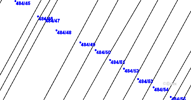 Parcela st. 484/50 v KÚ Horní Kounice, Katastrální mapa