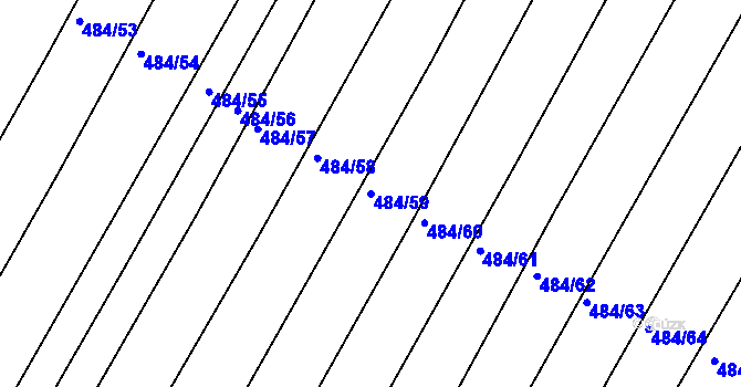 Parcela st. 484/59 v KÚ Horní Kounice, Katastrální mapa