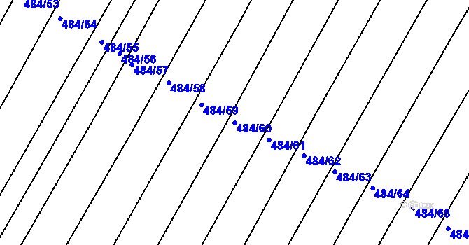 Parcela st. 484/60 v KÚ Horní Kounice, Katastrální mapa