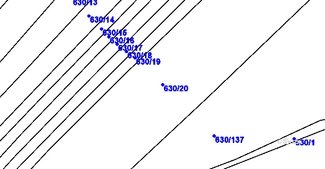 Parcela st. 630/20 v KÚ Horní Kounice, Katastrální mapa