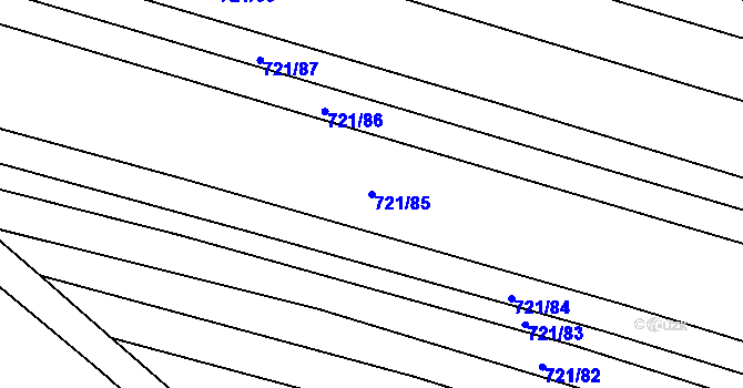 Parcela st. 721/85 v KÚ Horní Kounice, Katastrální mapa