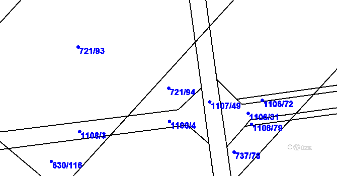 Parcela st. 721/94 v KÚ Horní Kounice, Katastrální mapa
