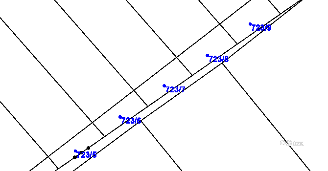 Parcela st. 723/7 v KÚ Horní Kounice, Katastrální mapa